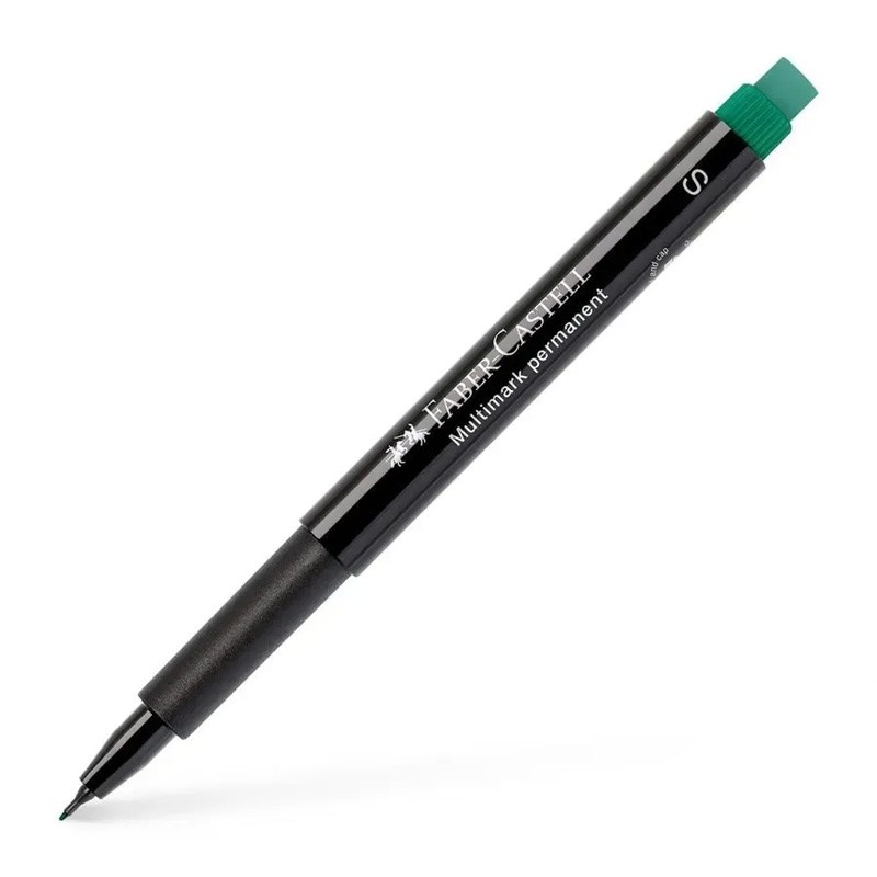 Caixa 10 Marcadores Permanente Faber-Castell Ponta Super Fina Verde Caixa 10 Marcadores Permanente Faber-Castell Ponta Super Fina Verde