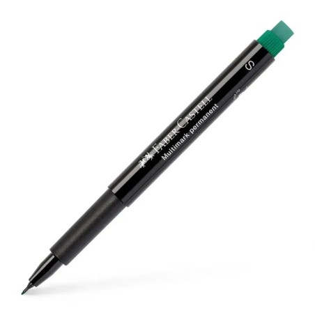 Caixa 10 Marcadores Permanente Faber-Castell Ponta Super Fina Verde
