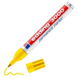 Caixa 10 Marcadores Permanentes Edding 3000 Amarelo
