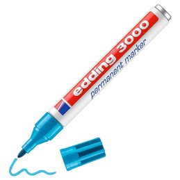 Caixa 10 Marcadores Permanentes Edding 3000 Azul Claro