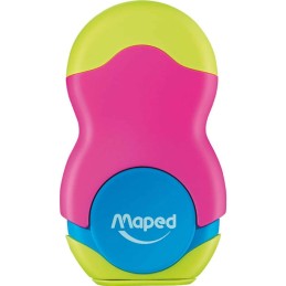 Apara-Lápis com Depósito e Borracha Maped Loopy Colorido