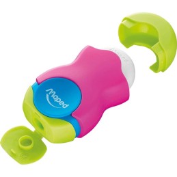 Apara-Lápis com Depósito e Borracha Maped Loopy Colorido