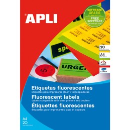 Etiquetas Fluorescentes Apli A4