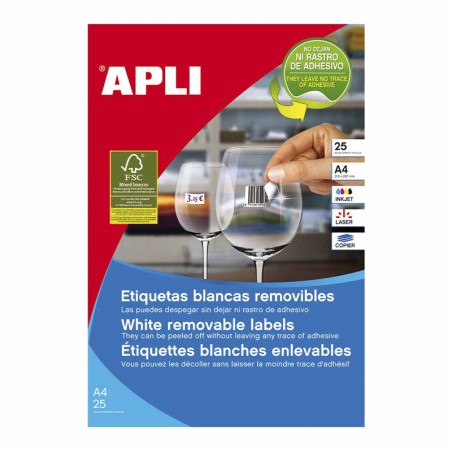 Etiquetas Brancas Removíveis Apli Joalharia 45x8mm 10314