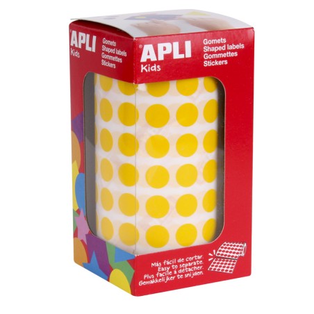 Autocolantes Redondos Apli 10,5mm 4851 Amarelo