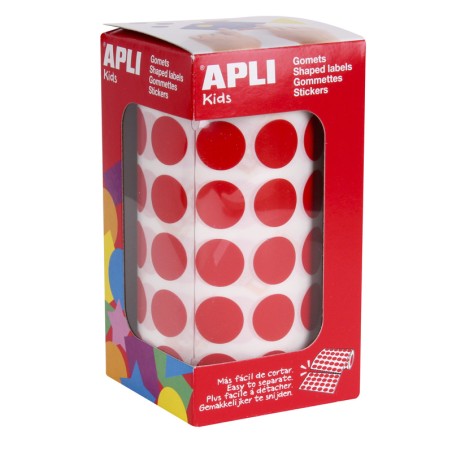 Autocolantes Redondos Apli 15mm 4857 Vermelho