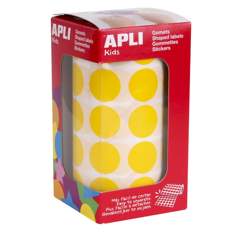 Autocolantes Redondos Apli 20mm 4859 Amarelo