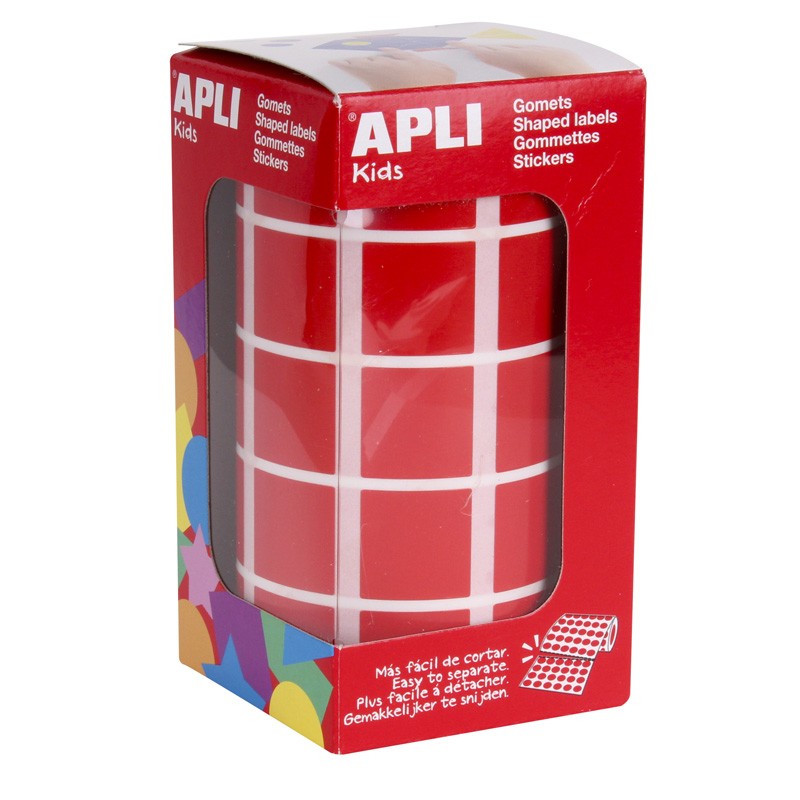 Autocolantes Quadrados Apli 20mm 4877 Vermelho