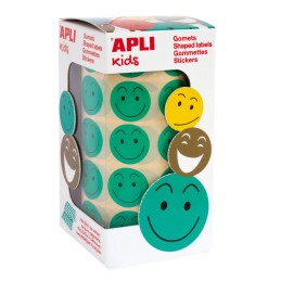 Autocolantes Removíveis Apli 20mm 14373 Cara Feliz Verde