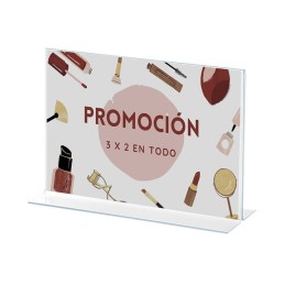Expositor Porta Folhetos 2 Faces A4 em T Horizontal