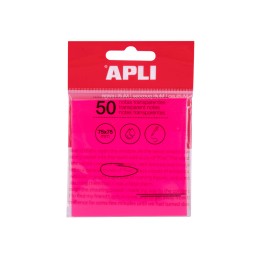 Notas adesivas transparentes Apli 75x75mm Rosa