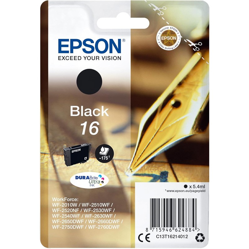 Tinteiro Epson 16 Preto C13T16214010 5,4ml Tinteiro Epson 16 Preto C13T16214010 5,4ml