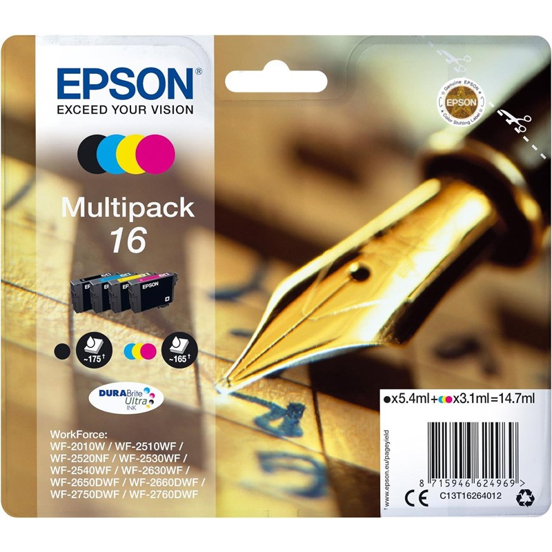 Pack Tinteiros Epson 16 4 Cores C13T16264010