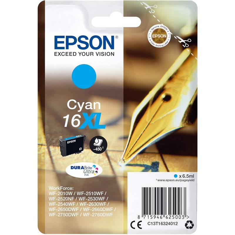 Tinteiro Epson 16XL Azul C13T16324010 6,5ml Tinteiro Epson 16XL Azul C13T16324010 6,5ml