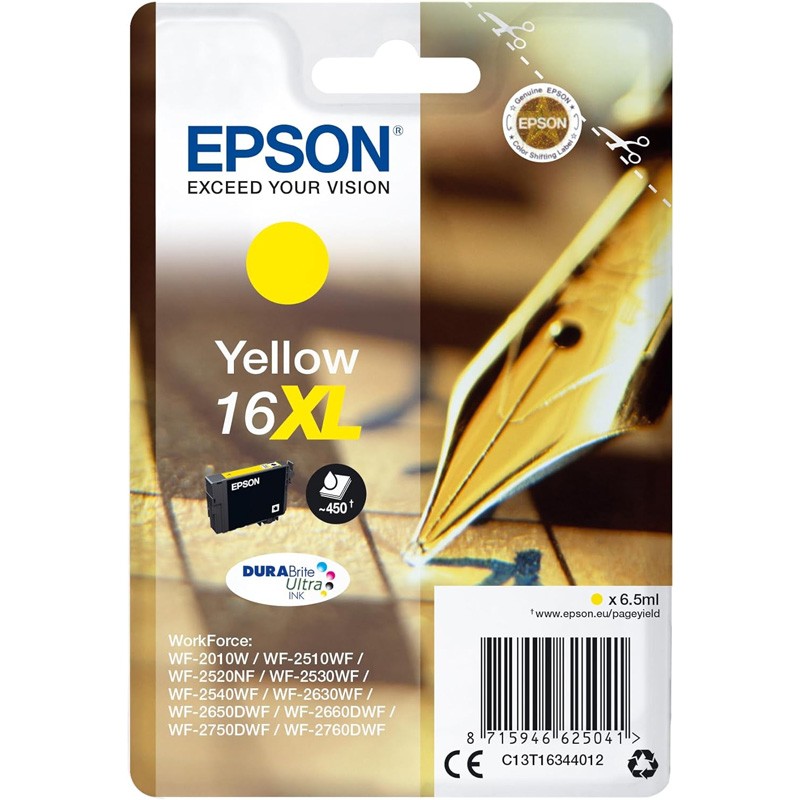 Tinteiro Epson 16XL Amarelo C13T16344010 6,5ml Tinteiro Epson 16XL Amarelo C13T16344010 6,5ml