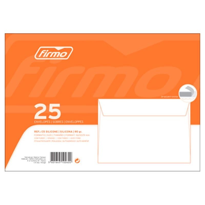 Pack 25 Envelopes C5 162x229mm Silicone Branco