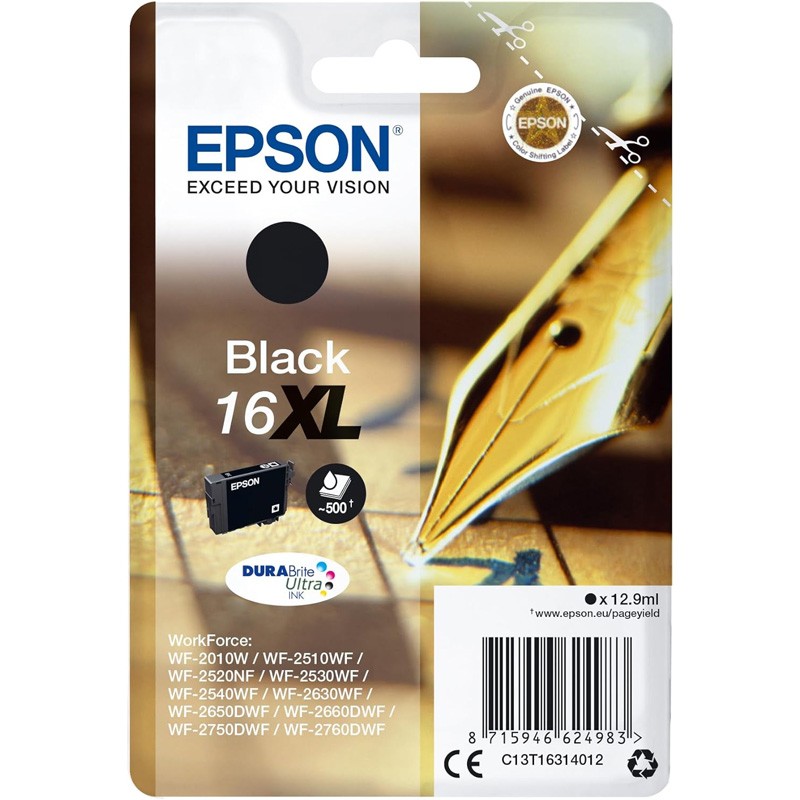 Tinteiro Epson 16XL Preto C13T16314010 12,9ml