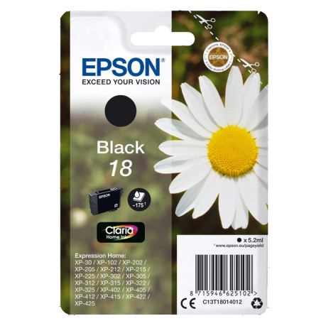 Tinteiro Epson 18 Preto C13T18014010 5,2ml
