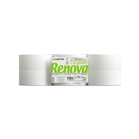 Papel Higiénico Jumbo Renova Green 75mts 2Fls - Pack 12 rolos