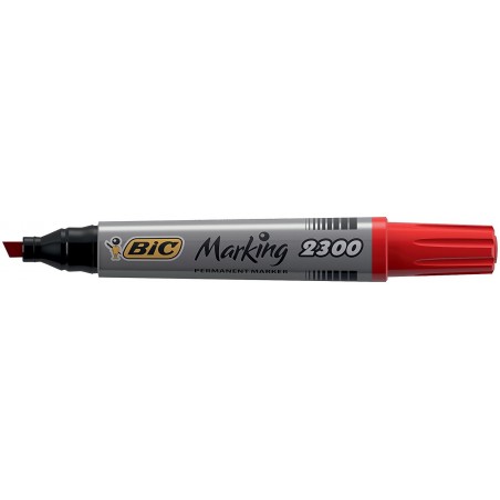 Marcador Permanente BIC Ponta Facetada 2300 Vermelho