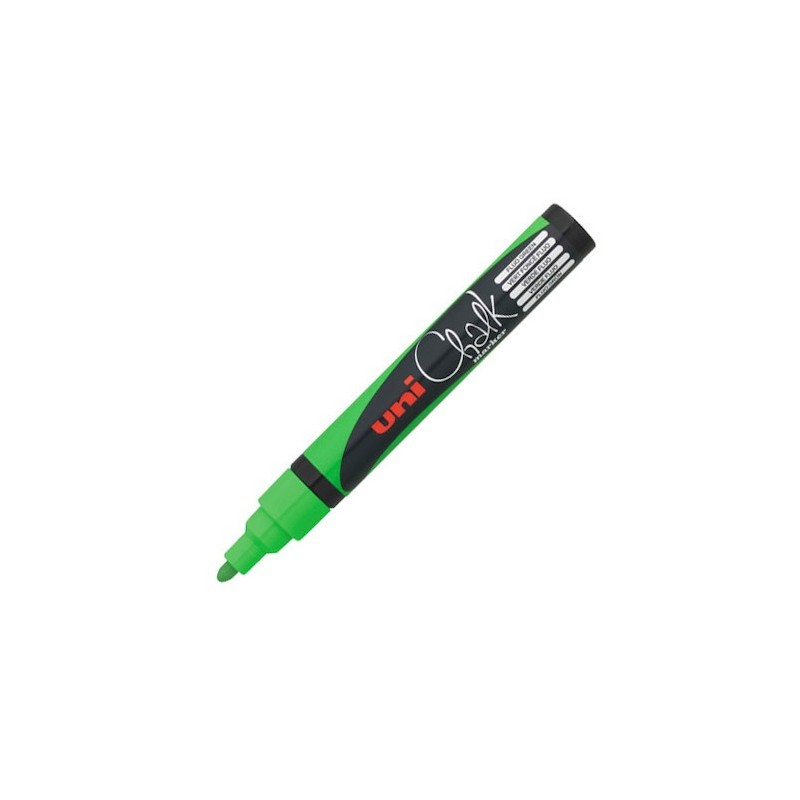 Marcador de Giz Liquido Uni PWE-5M Verde Fluor