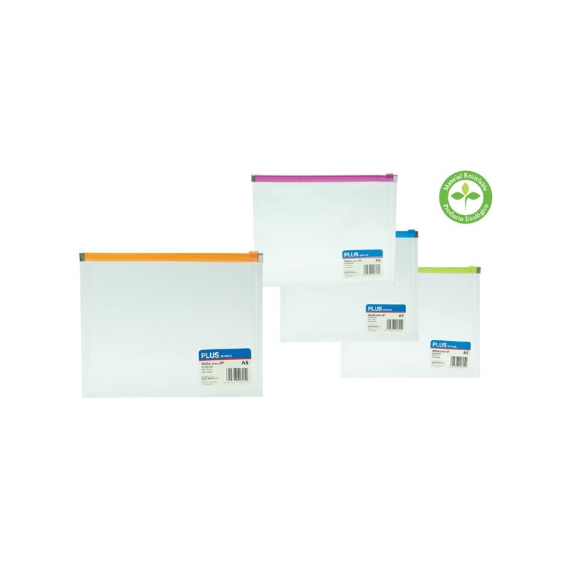 Bolsa Transparente A5 PP c/ Fecho e Lombada 3cms - Pack 12 unidades Bolsa Transparente A5 PP c/ Fecho e Lombada 3cms - Pack 12 unidades