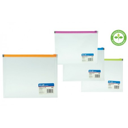 Bolsa Transparente A4 PP c/ Fecho e Lombada 3cms - Pack 12 unidades