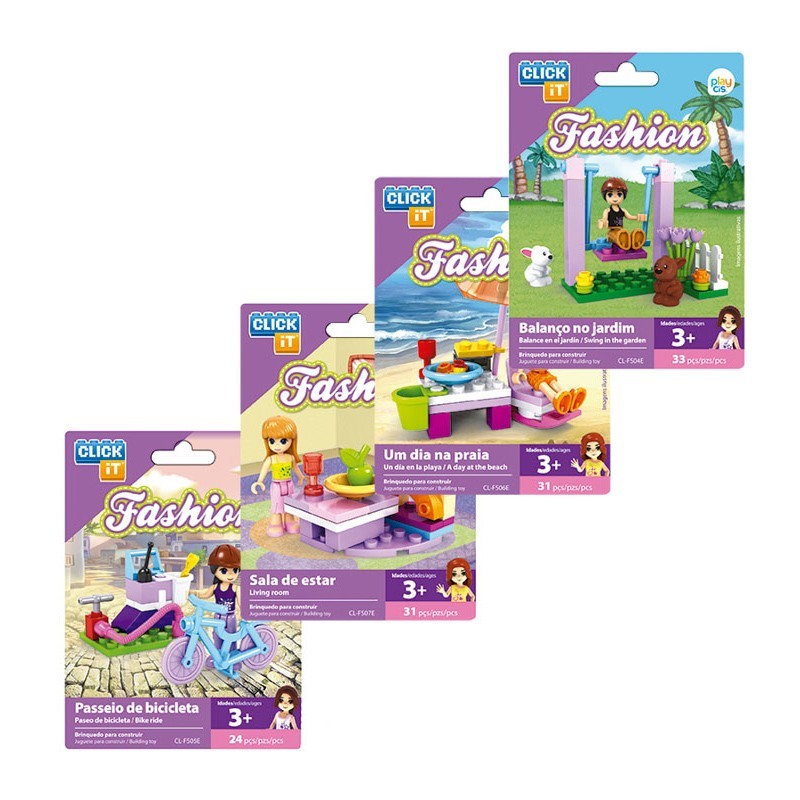 Jogo de Construção Click It Pack 4 Blisters 710234 Fashion