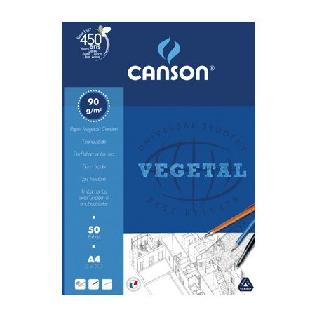 Bloco Papel Vegetal Canson A4 90/95gramas 05626