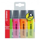 Estojo 4 Marcadores Fluorescente Stabilo Boss 70/4 Cores Sortidas