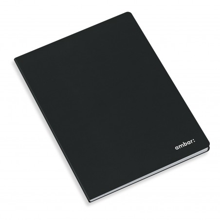 Caderno Agrafado Capa Preta A4 Quadriculado
