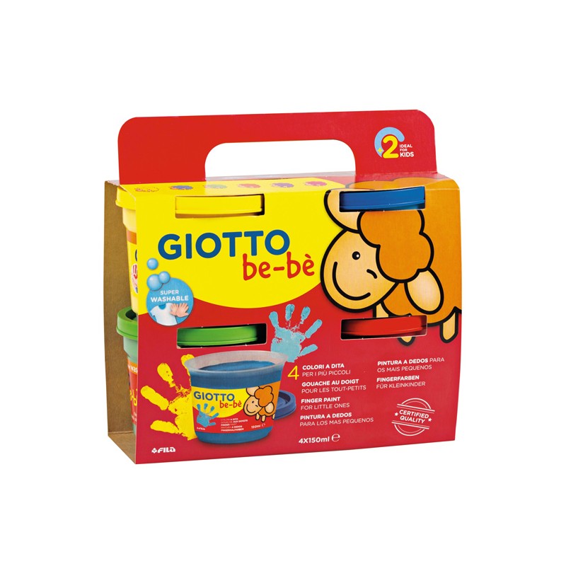 Set Giotto Be-Bé 4 Boiões Pintura a Dedos 150 ml 467200