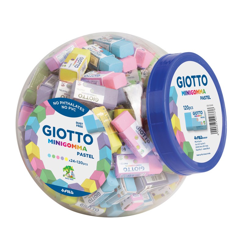Borracha Pequena Giotto 233900 Pastel - Boião 120 unidades