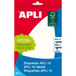 Pack 10Fls. Etiquetas Adesivas Brancas APLI 1632 8x12mm