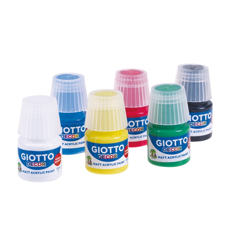 Guache Giotto Decor Acrylic 25 ml 538200 - Caixa 6 frascos