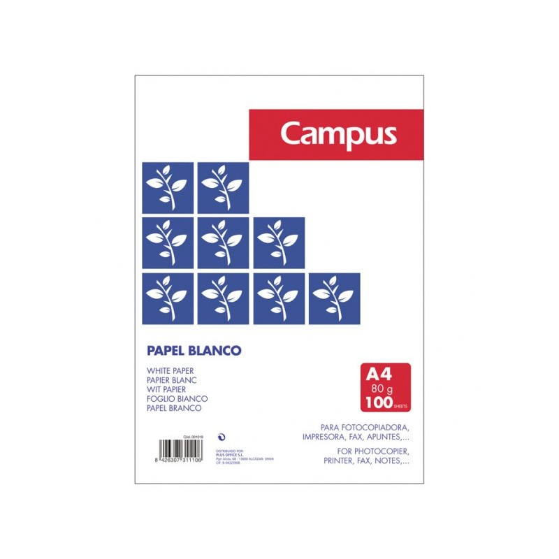 Papel Fotocópia A4 80g Plus Office Branco - Pack 100 Folhas Papel Fotocópia A4 80g Plus Office Branco - Pack 100 Folhas