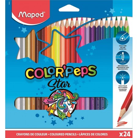 Lápis de Cor Maped Star 183224 - Caixa 24 unidades