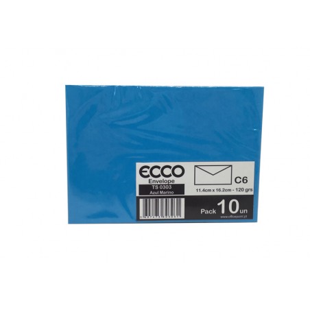 Pack 10 Envelopes C6 114x162 TS-0303 Azul