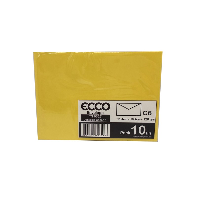 Pack 10 Envelopes C6 114x162 TS-0327 Amarelo