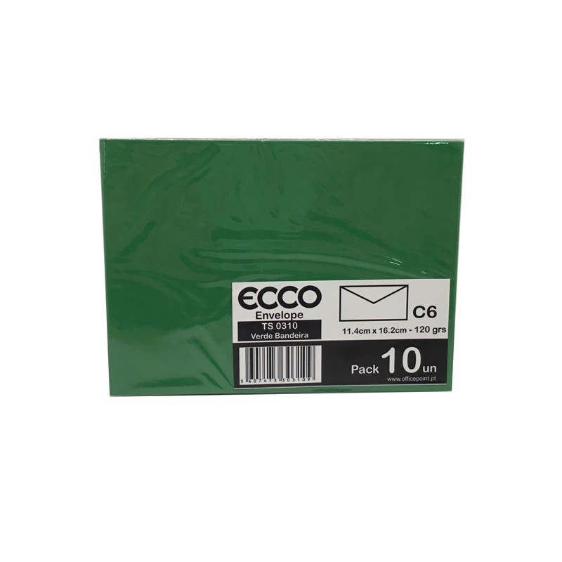 Pack 10 Envelopes C6 114x162 TS-0310 Verde