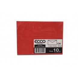 Pack 10 Envelopes C6 114x162 TS-0322 Vermelho