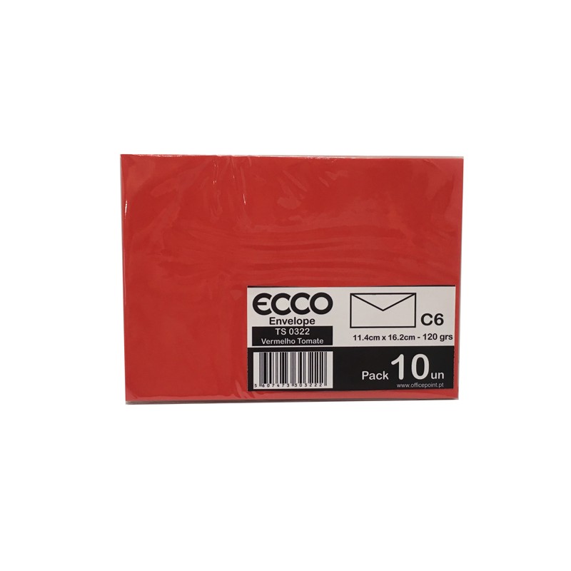 Pack 10 Envelopes C6 114x162 TS-0322 Vermelho Pack 10 Envelopes C6 114x162 TS-0322 Vermelho