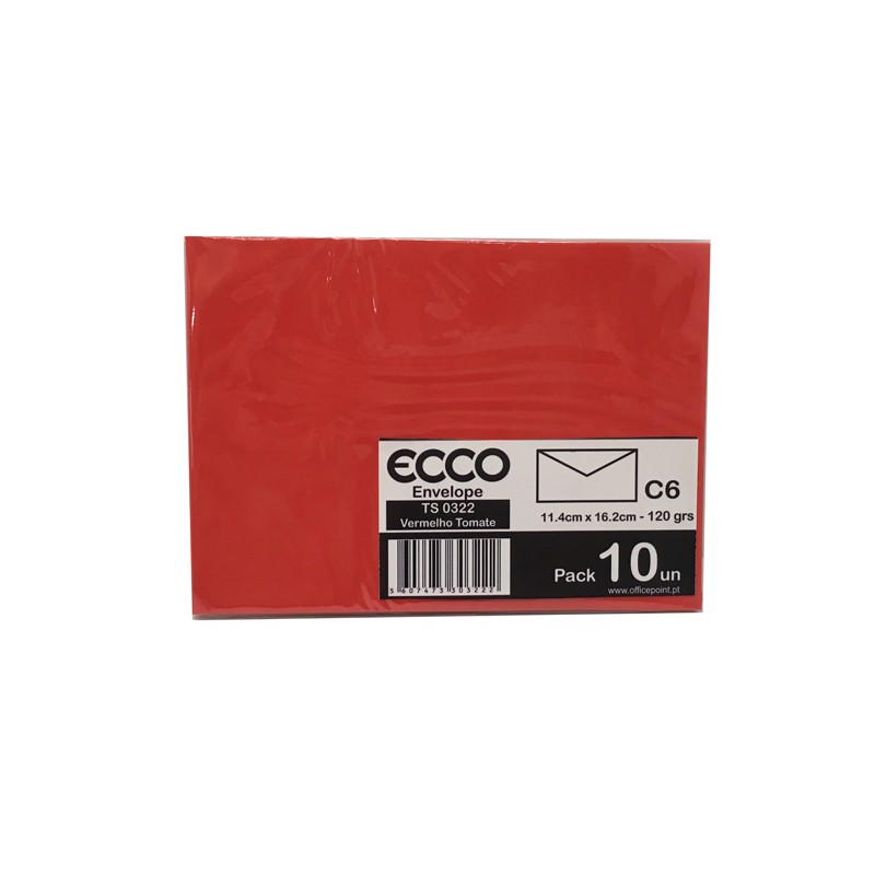 Pack 10 Envelopes C6 114x162 TS-0322 Vermelho