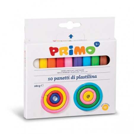 Plasticina Primo 180gr 266CP10 - Caixa 10 Barras Cores Sortidas